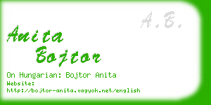 anita bojtor business card